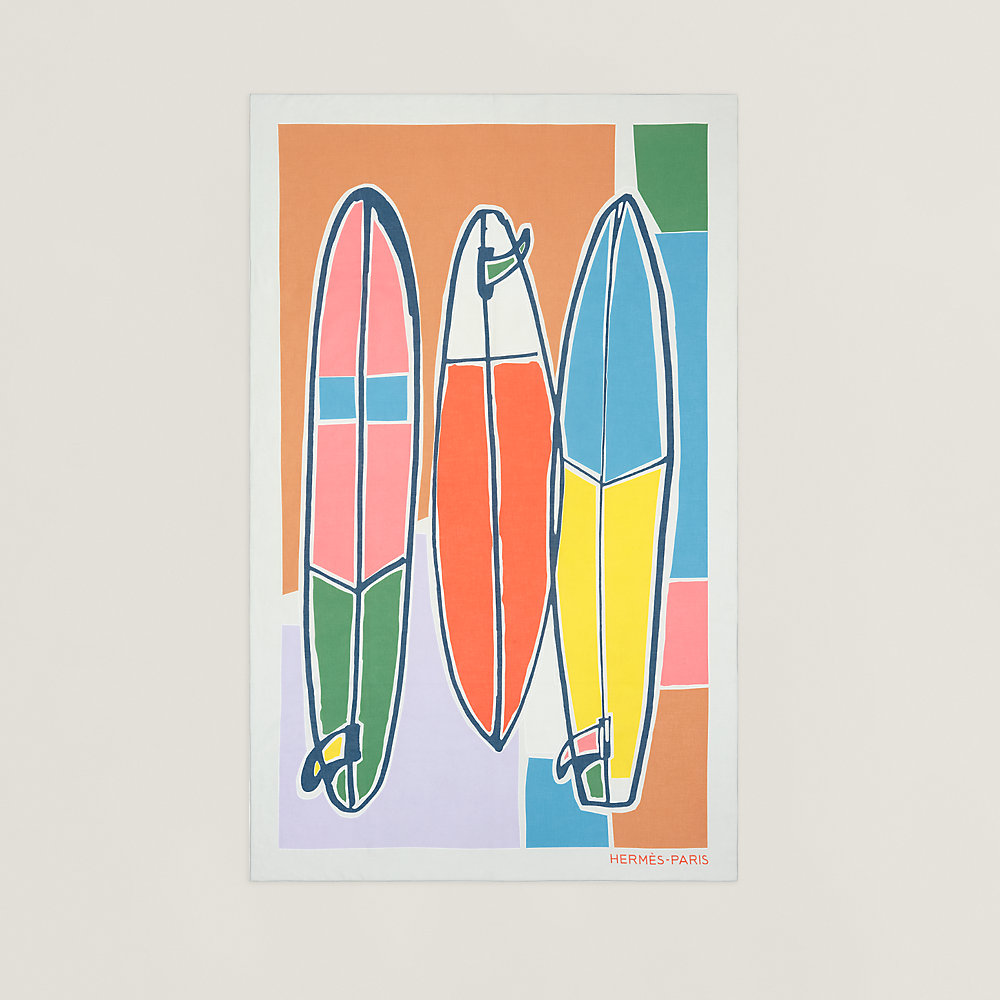 夏に映える爽やかアート【HERMES】「Pagne 3 surfs」パレオ 3-surfs-pareo--103046M 15-flat